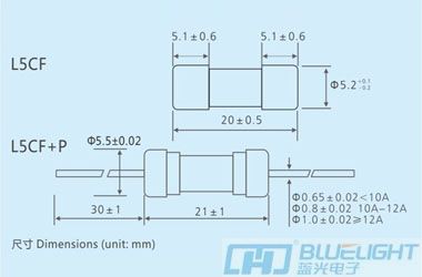 L5CF系列/Φ5X20陶瓷管高分断快断保险丝(图3)